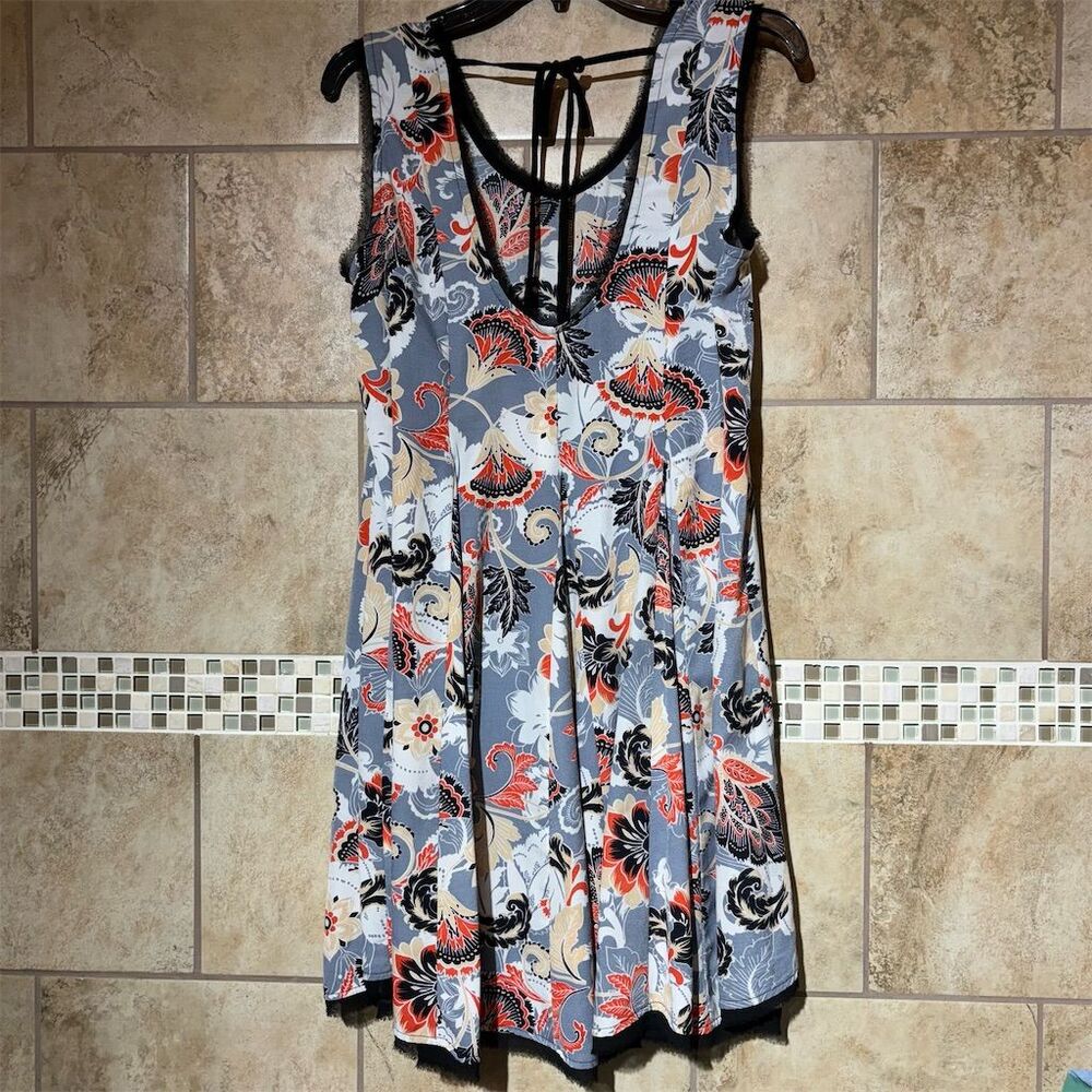Uncle Frank Floral Sleeveless Dress S Multicolor Knee Length Casual Party Chic - Picture 2 of 4
